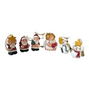 Lot Of 6 Vintage Eddie Walker Midwest of Cannon Falls Christmas Ornaments 1.5-2"